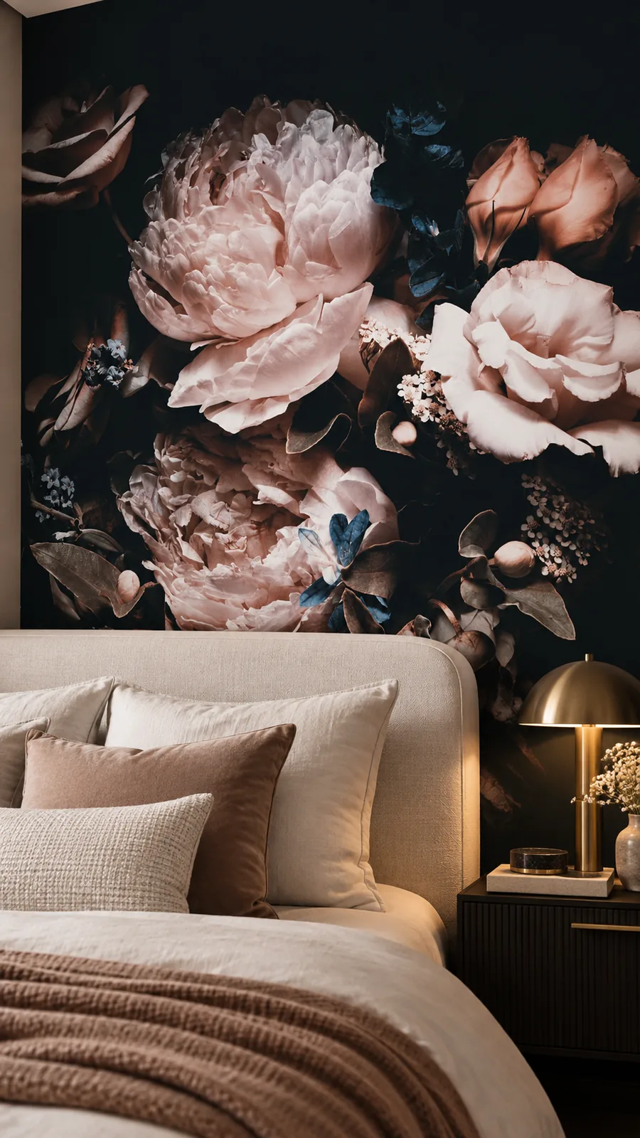 Bouquet floral rose sur fond sombre — Suzan