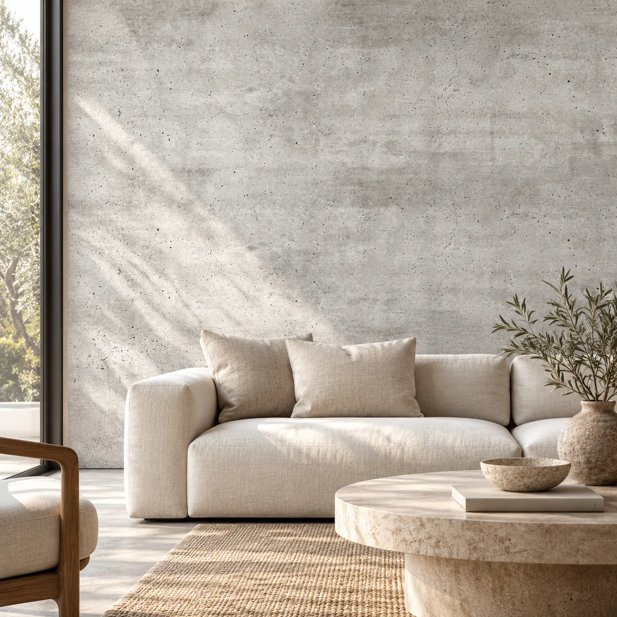Concrete-effect wall mural 183012129 — beige