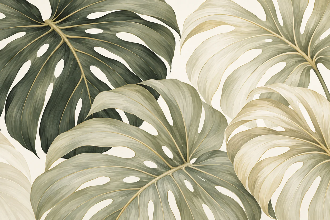 Olive and Cream Monstera