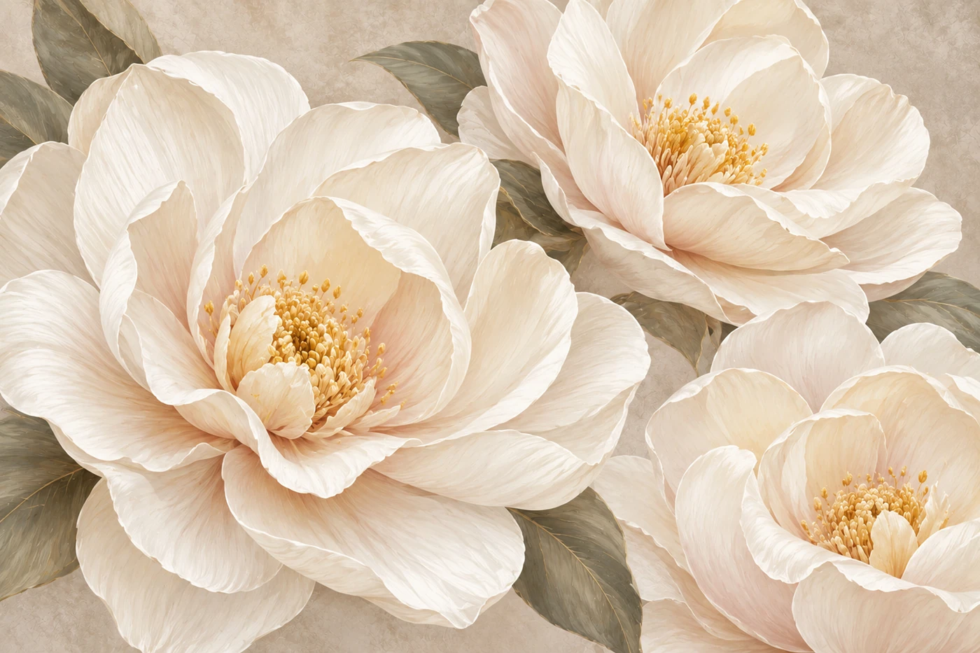 Ivory and Sage Camellias
