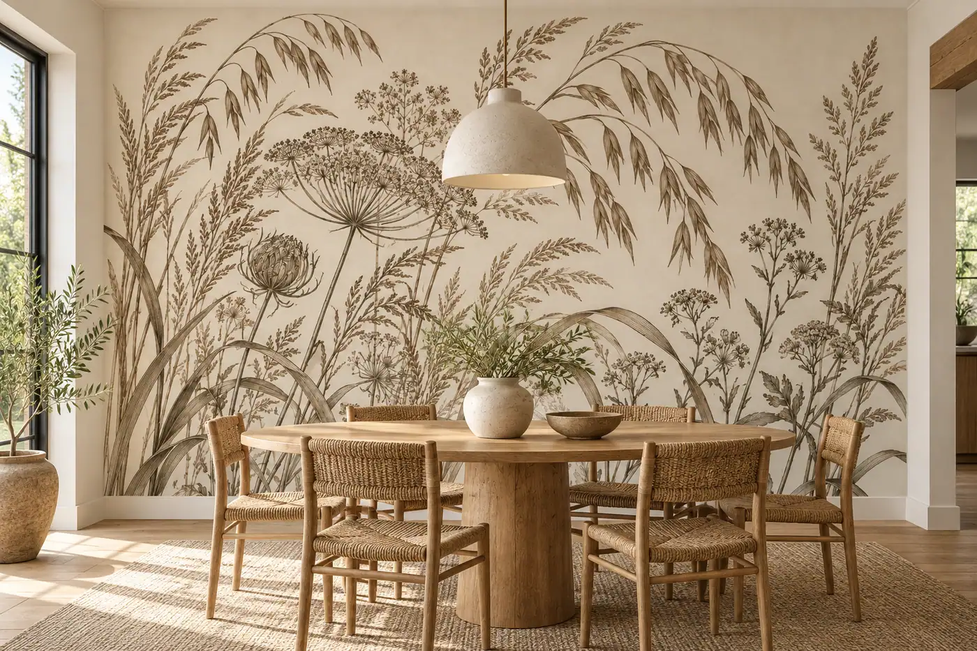 Meadow Grasses wall mural MD-2612 shown in a furnished room