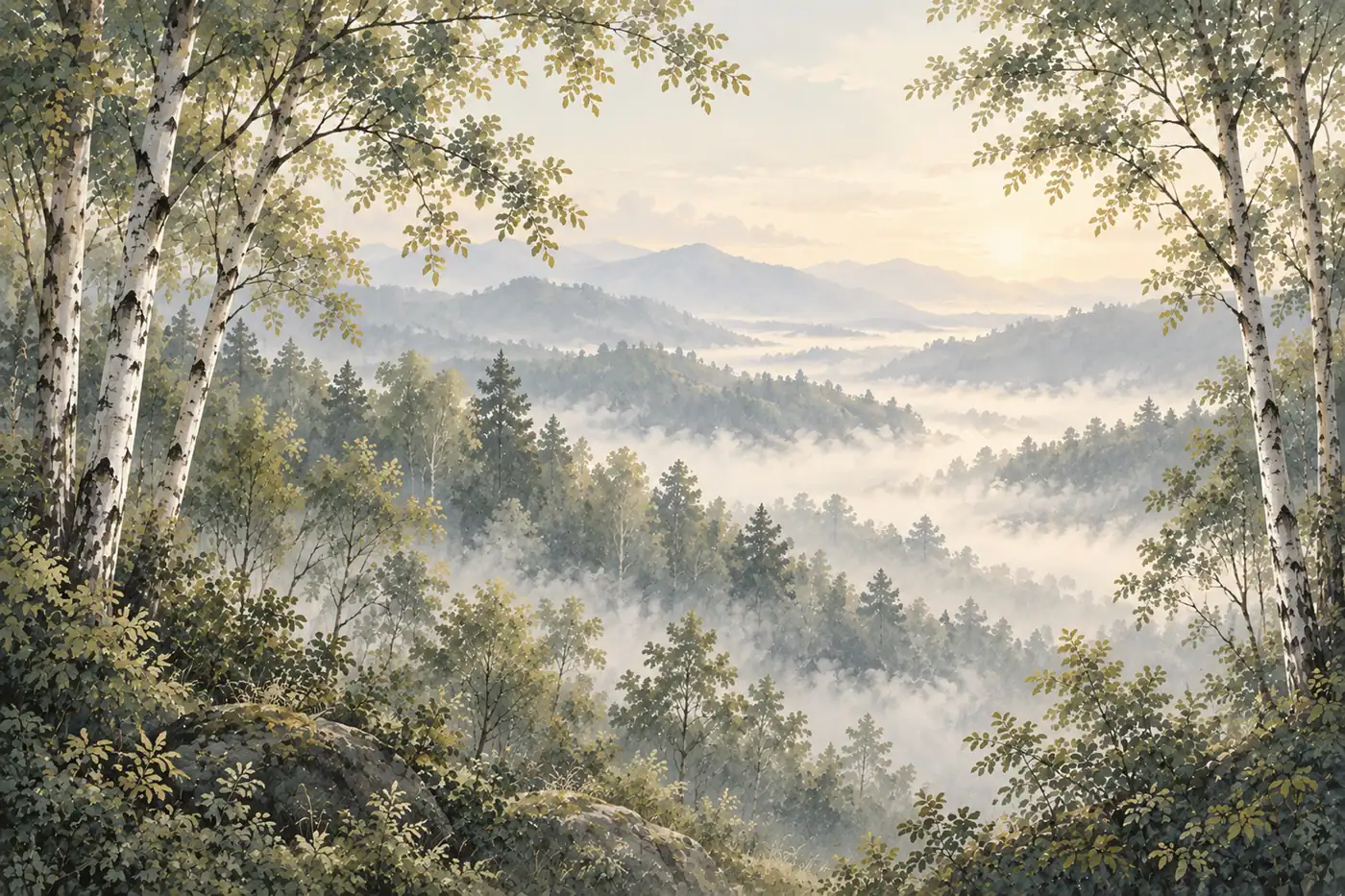 Morning Birches