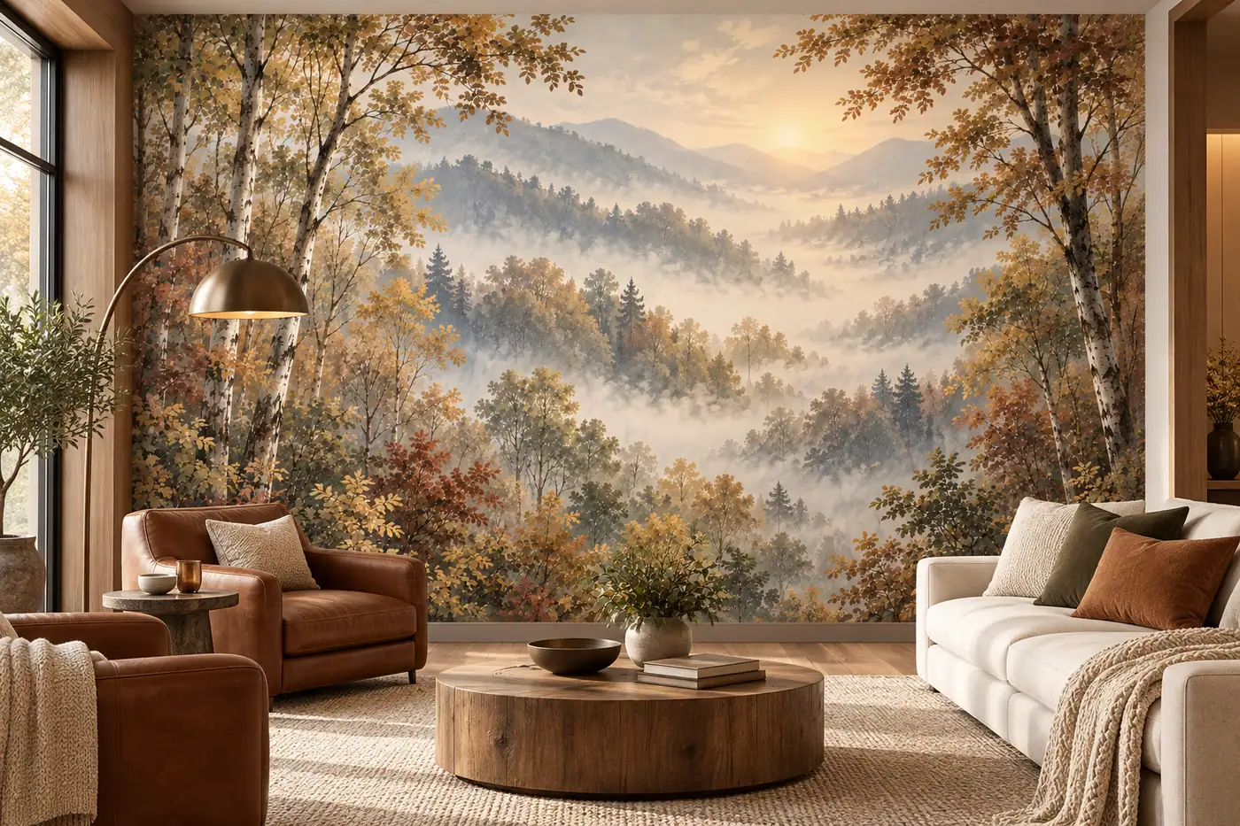 Autumn Dawn wall mural MD-2618 shown in a furnished room