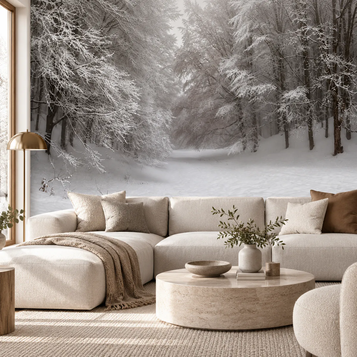 Murale — Panorama de forêt dans une brume épaisse