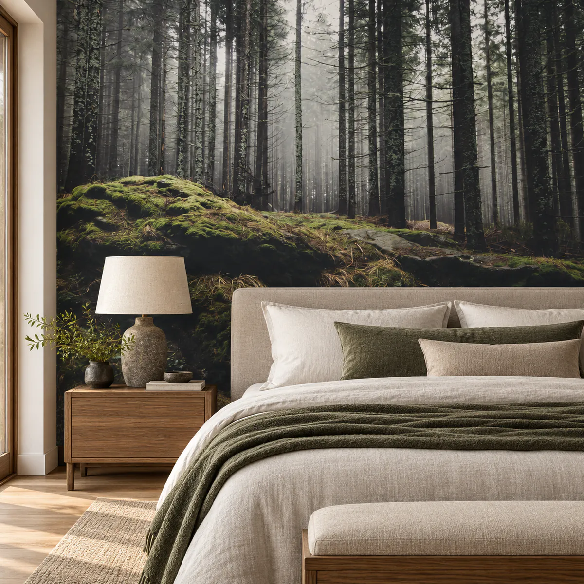 Murale — Vieille table en bois dans un paysage naturel