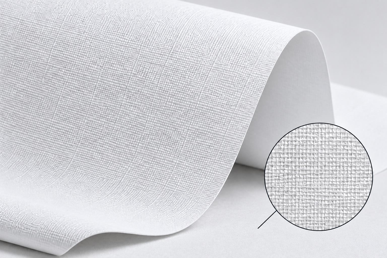 Textured matte mural material with a close-up of its grain