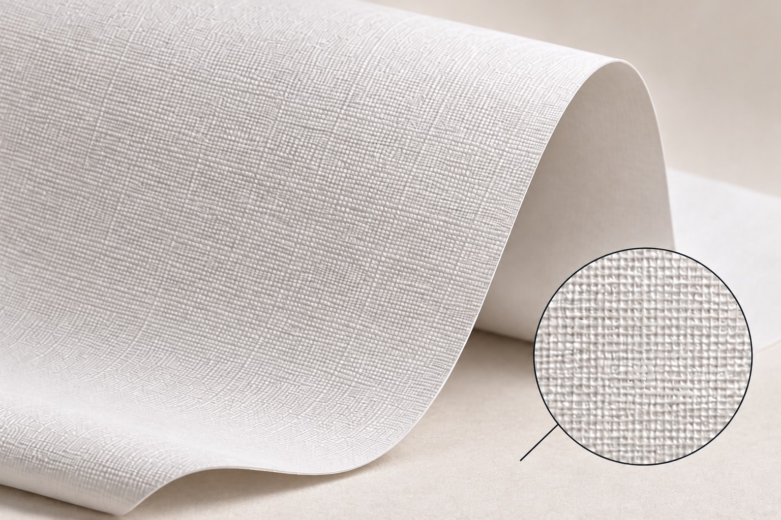 Visuel du matériel mat texturé, avec un détail agrandi du grain
