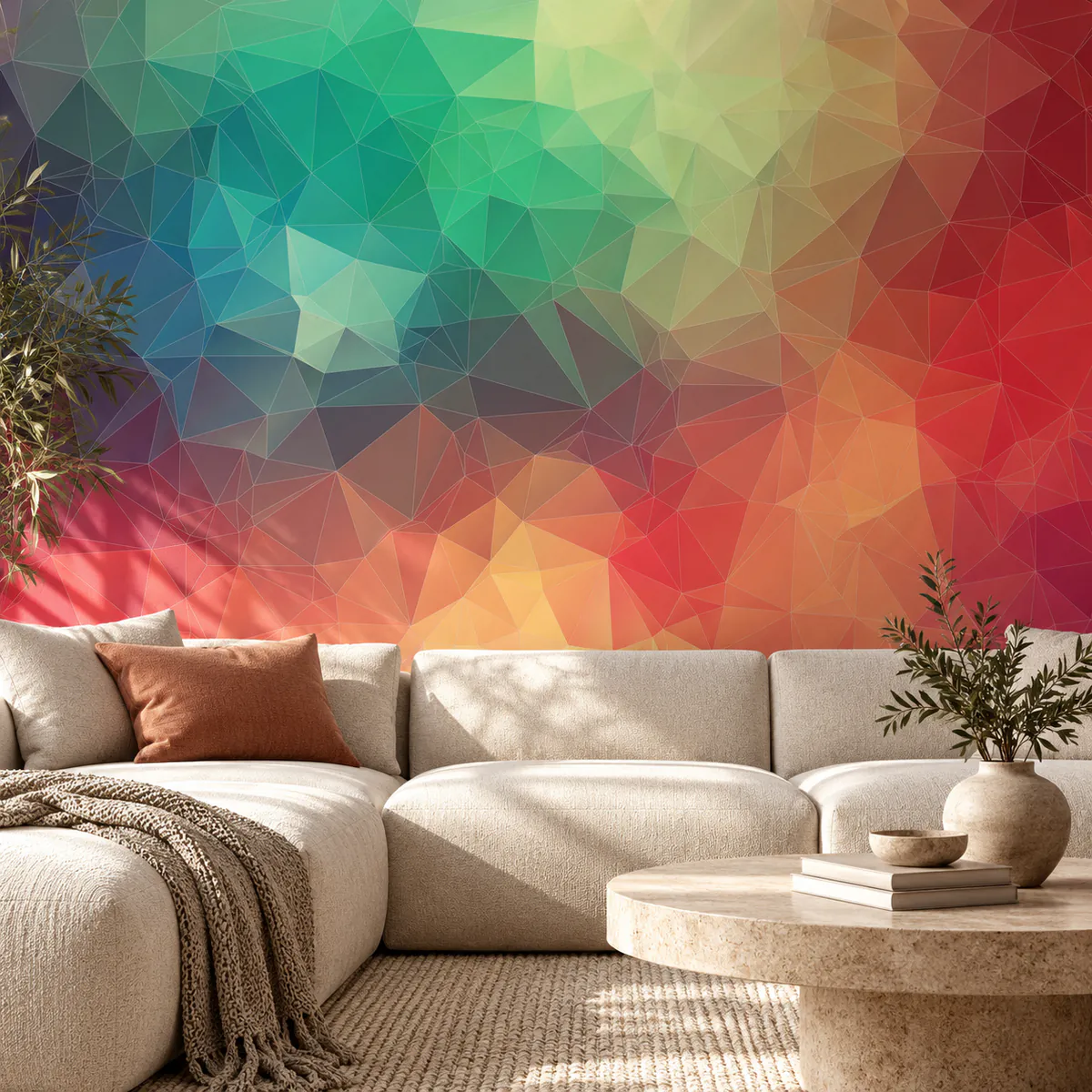 Colourful geometric shapes wall mural, 63890585