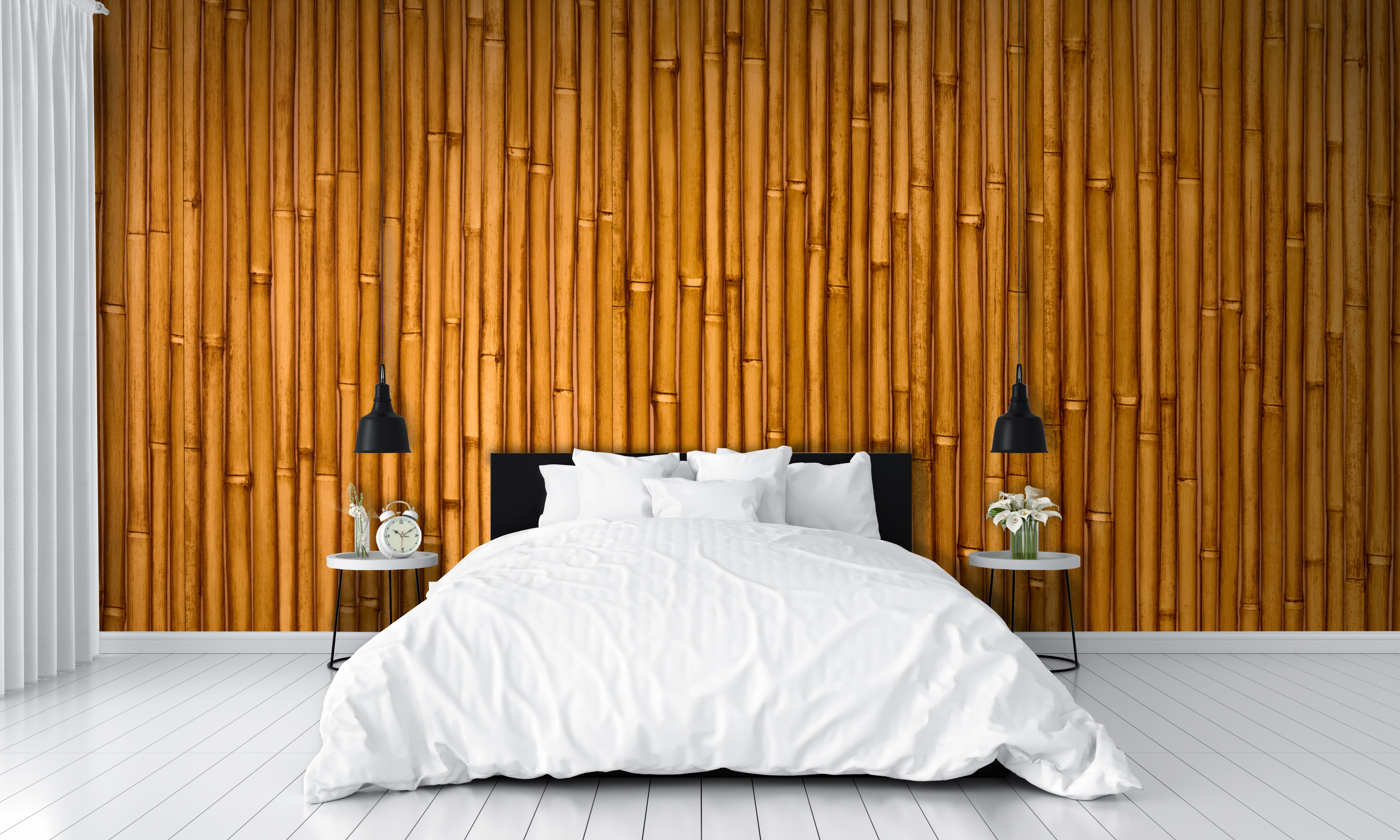 mur de bamboo chambre