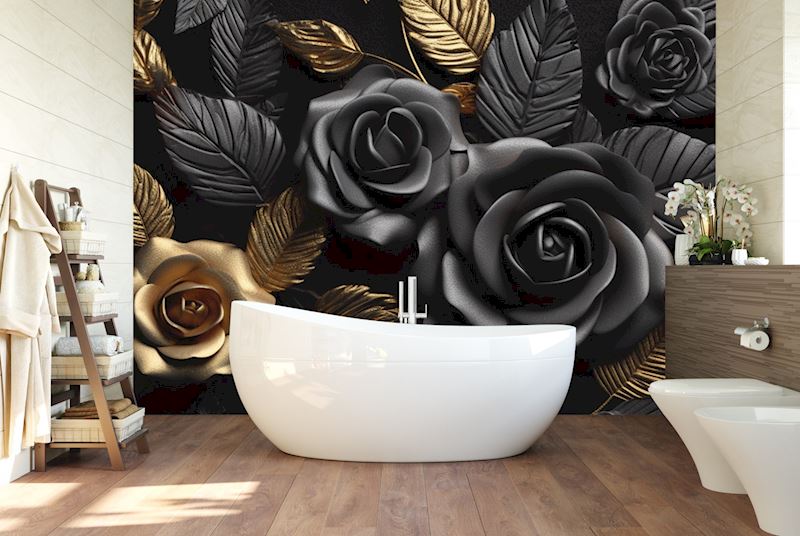 Fleurs noires et dorées — modèle 2