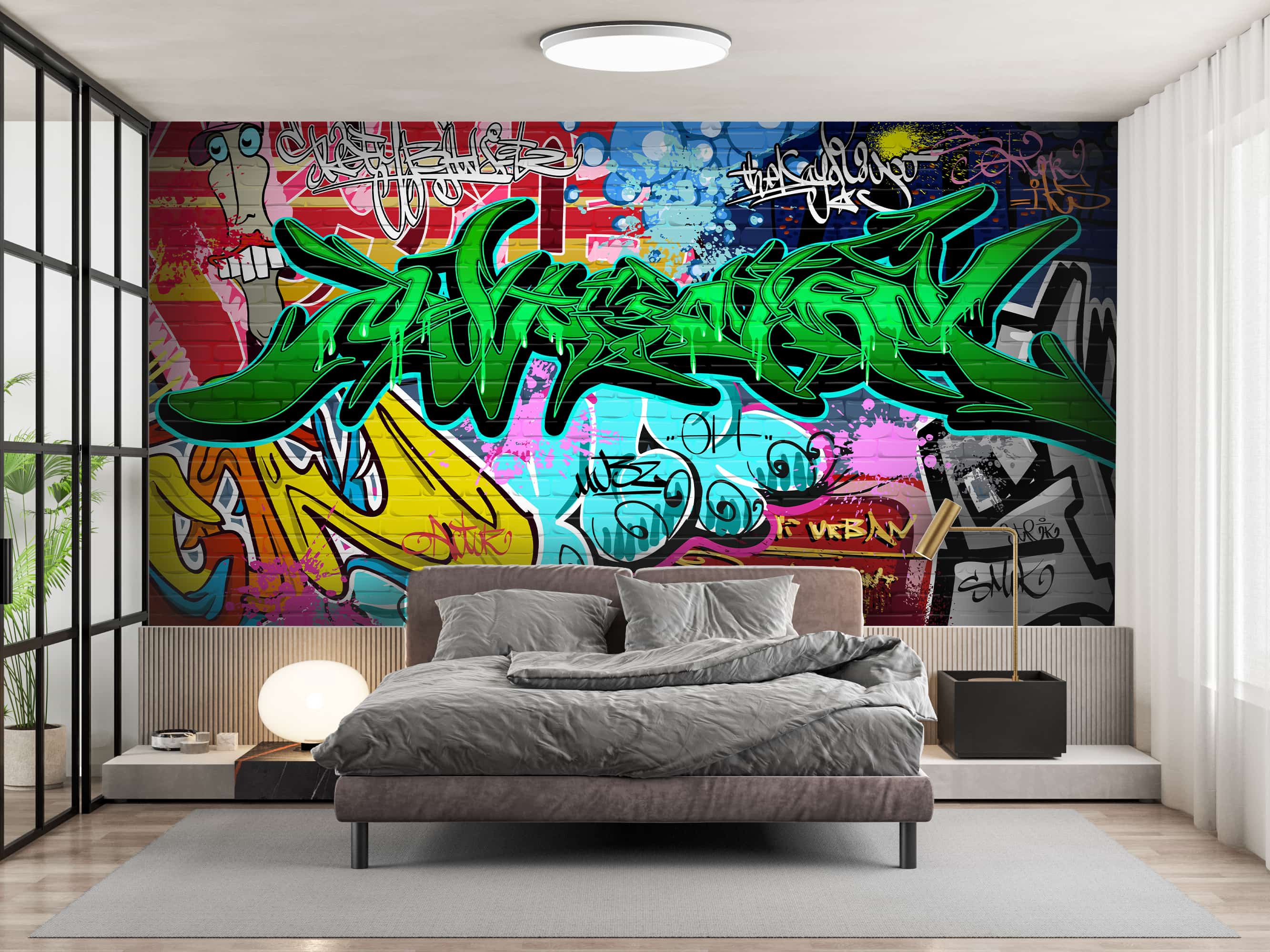 Graffiti chambre mur urbain