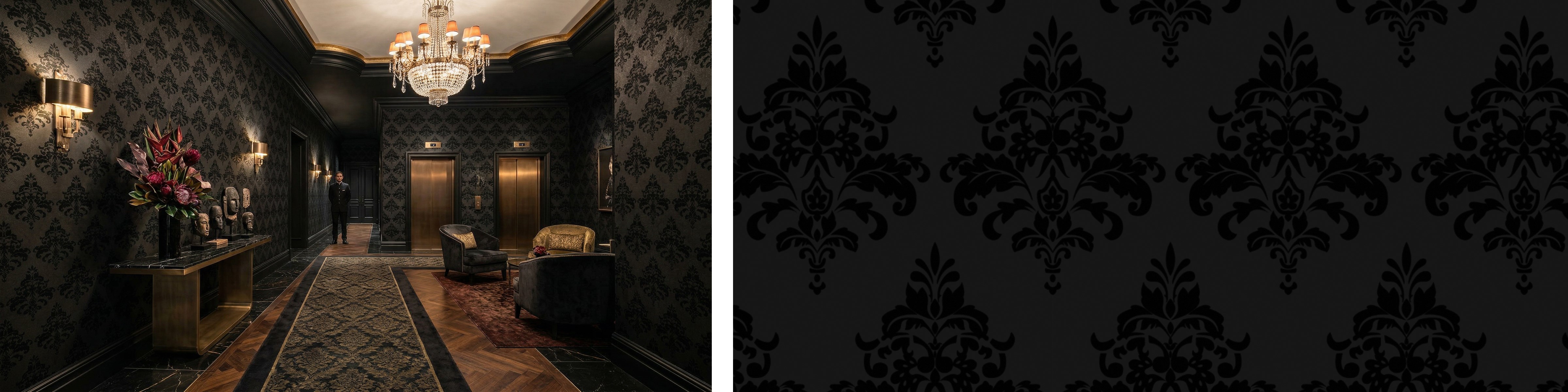 Damask noir / Charcoal - SKU 2026-05