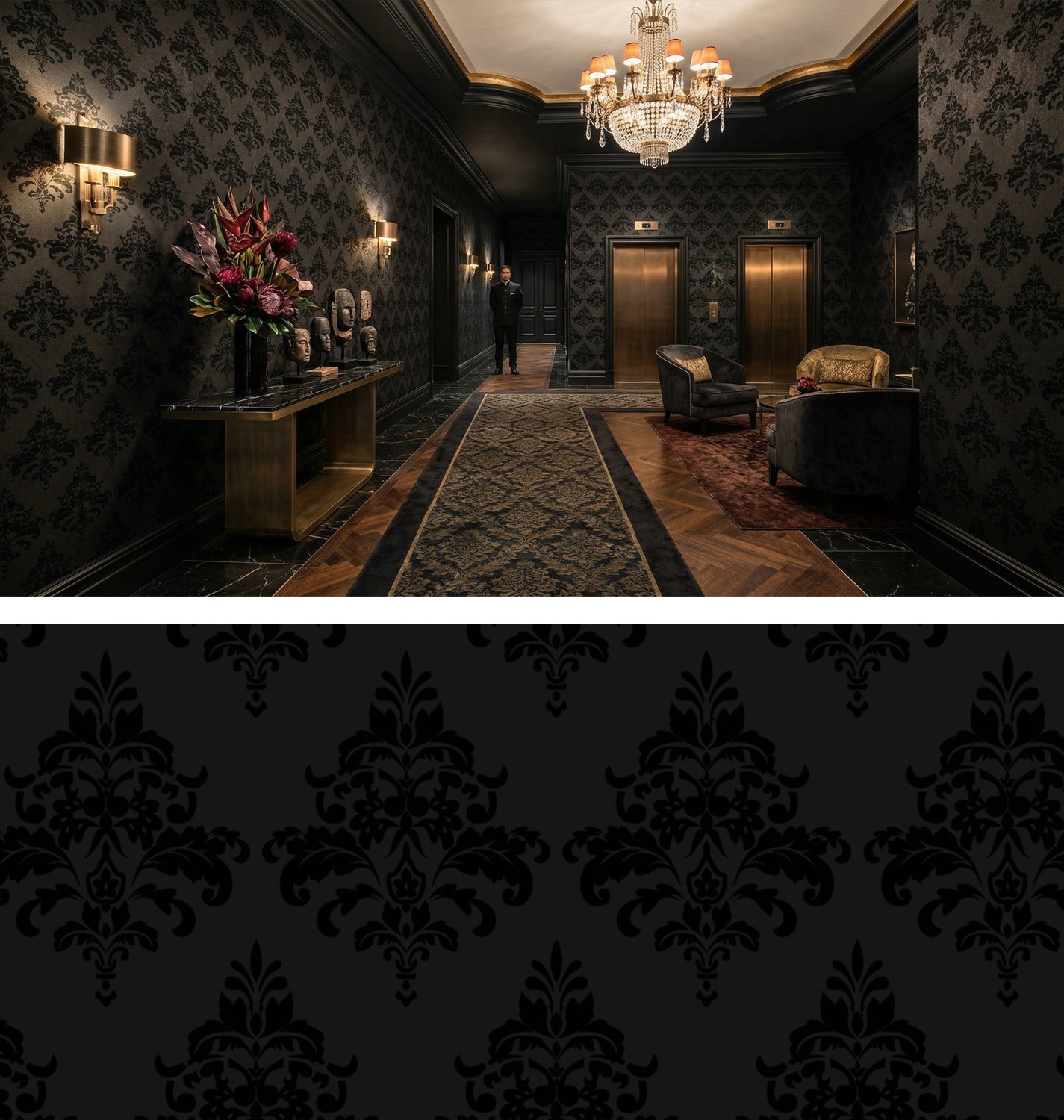 Damask noir / Charcoal - SKU 2026-05
