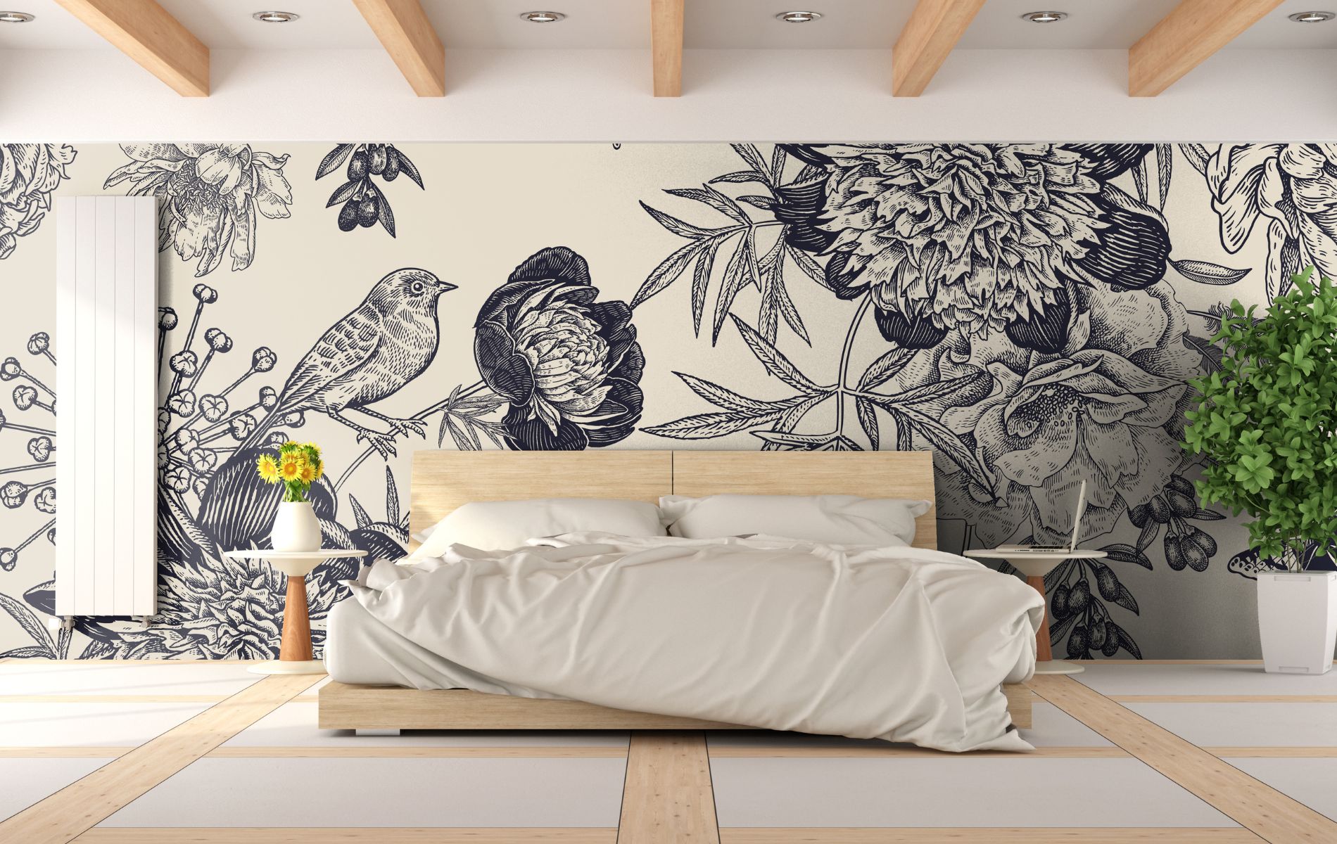 Murale motif jardin classique