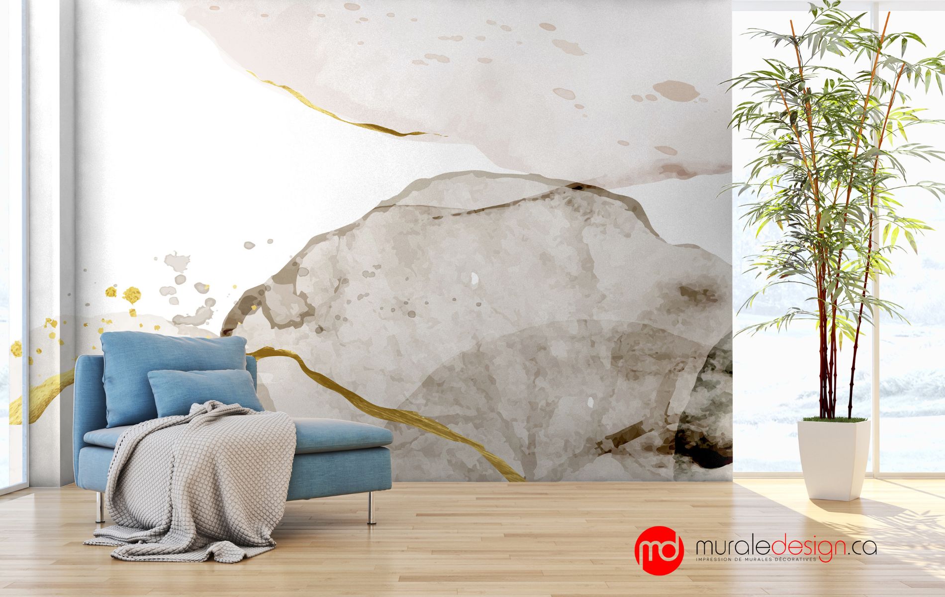 Murale paysage abstrait
